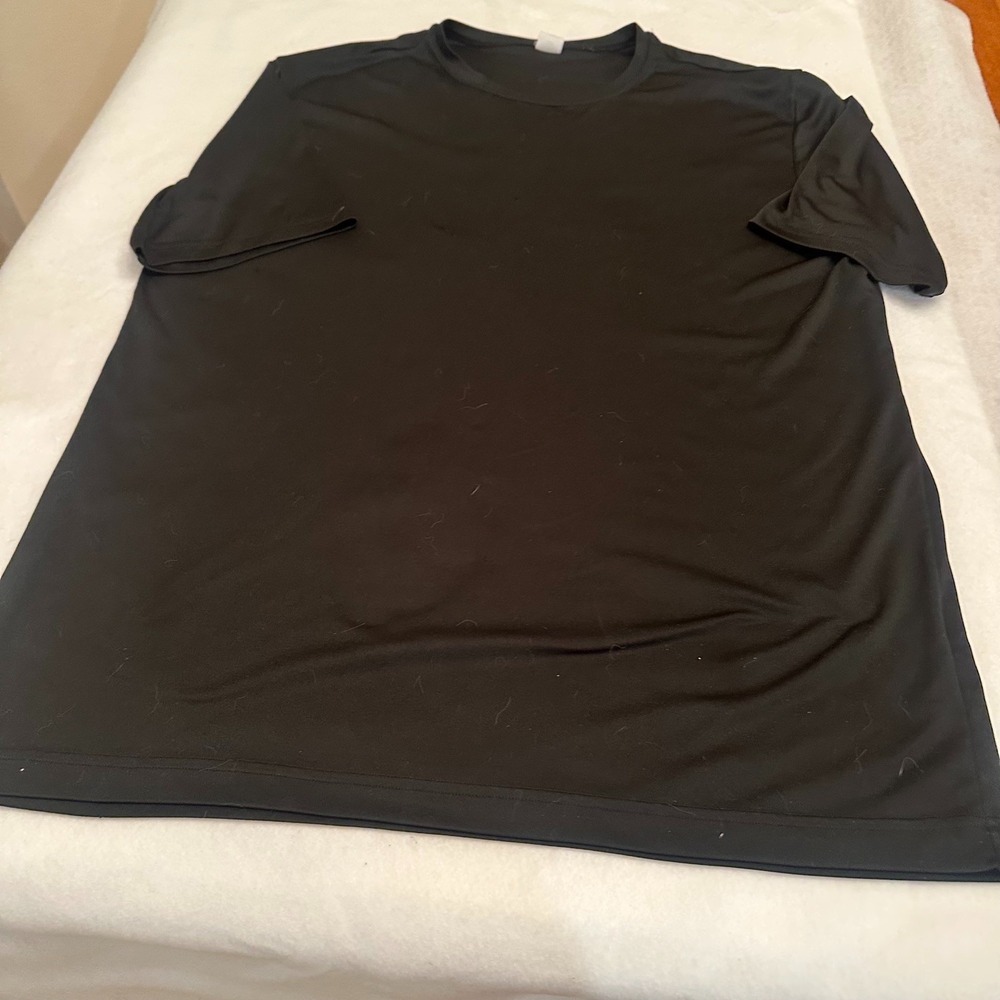 Athletic Black T Shirt Crewneck Mens XLT Polyester Quick Dry Basic Classic